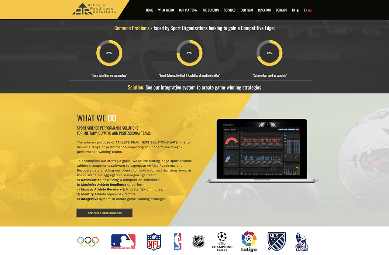 ARS desktop Homepage Mockup