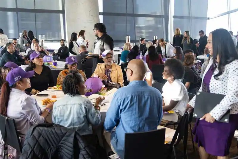 people seated at tables