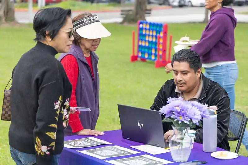 people at an event table