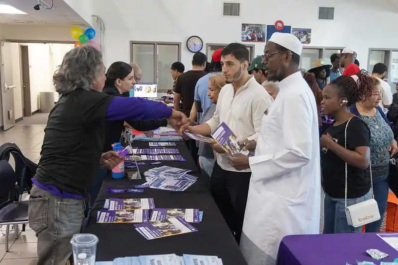 people at an event table
