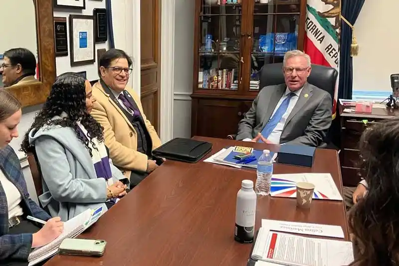 a group of people at a table