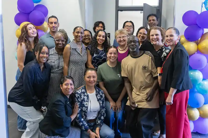 a group of people celebrating