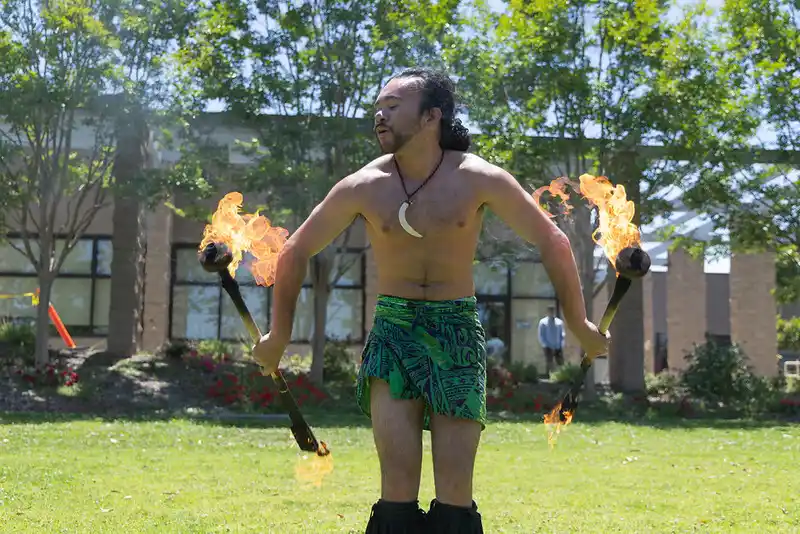 a fire dancer