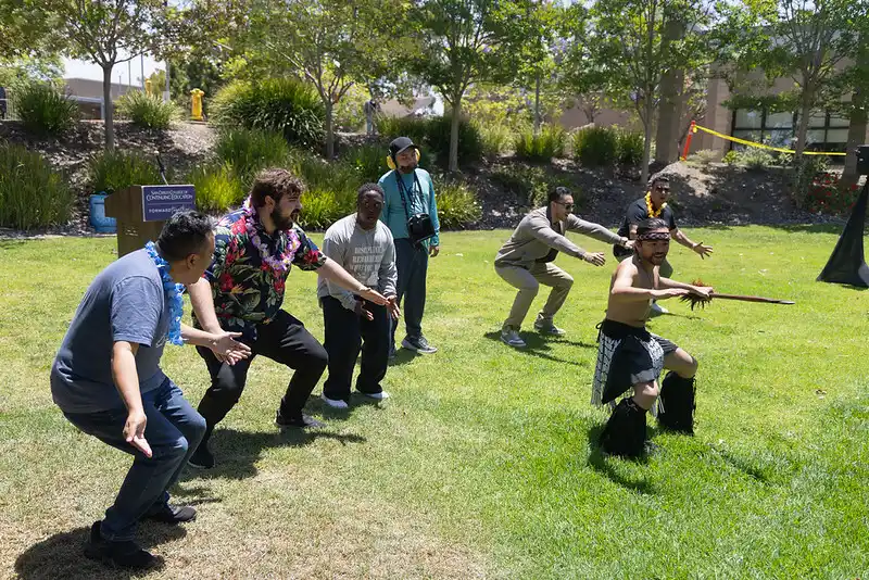a group of people dancing