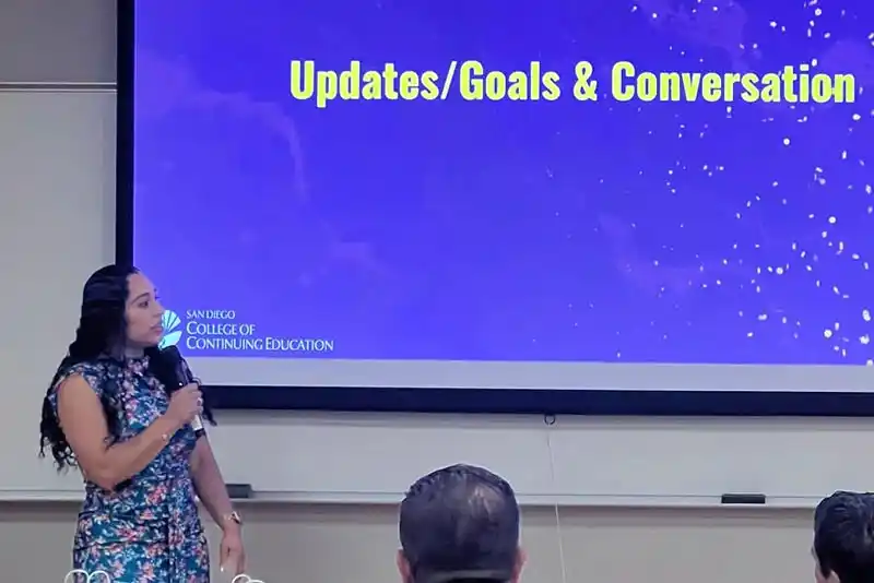 Tina King presenting