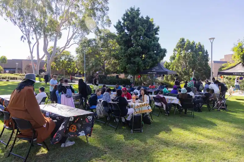 group of Halloween event participants