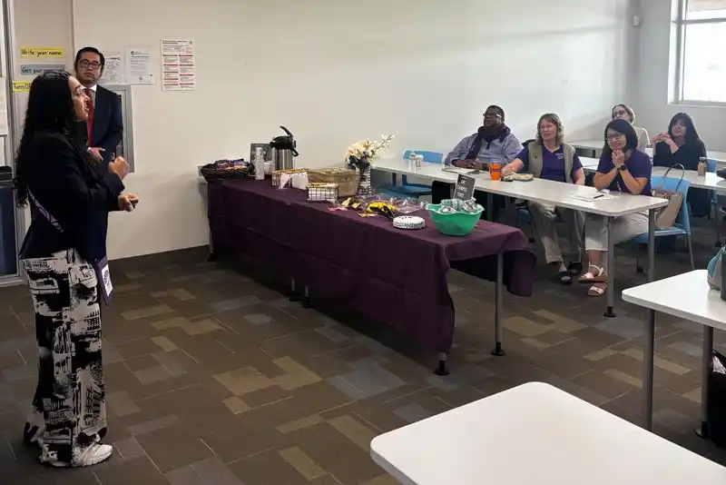 Tina King presenting in classroom