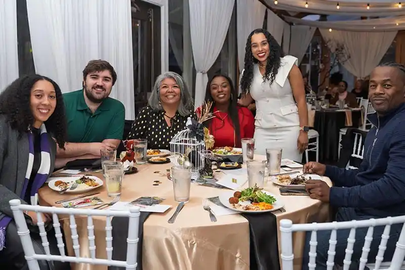 staff celebrating at the holiday party