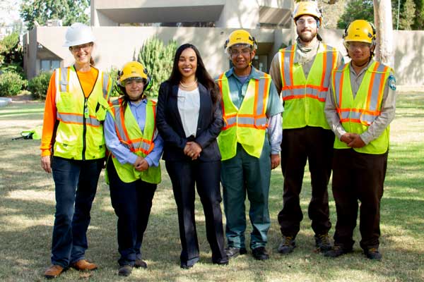 Tree climbing students and President King