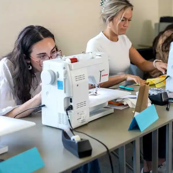 people at sewing machines