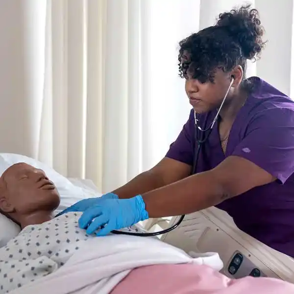 healthcare student with stethoscope