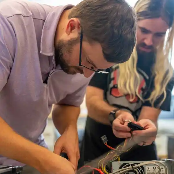 Students working on a computer