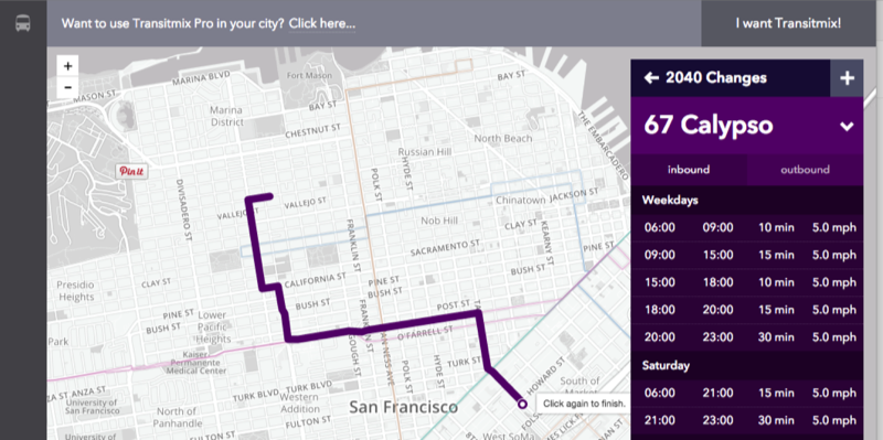 Example of Transit Mix using OSRM routing