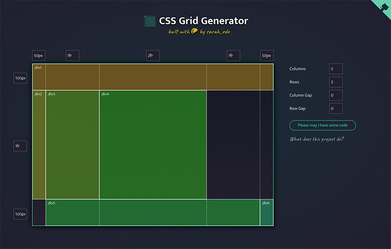 GitHub sdras/cssgridgenerator 🧮 Generate basic CSS Grid code to make