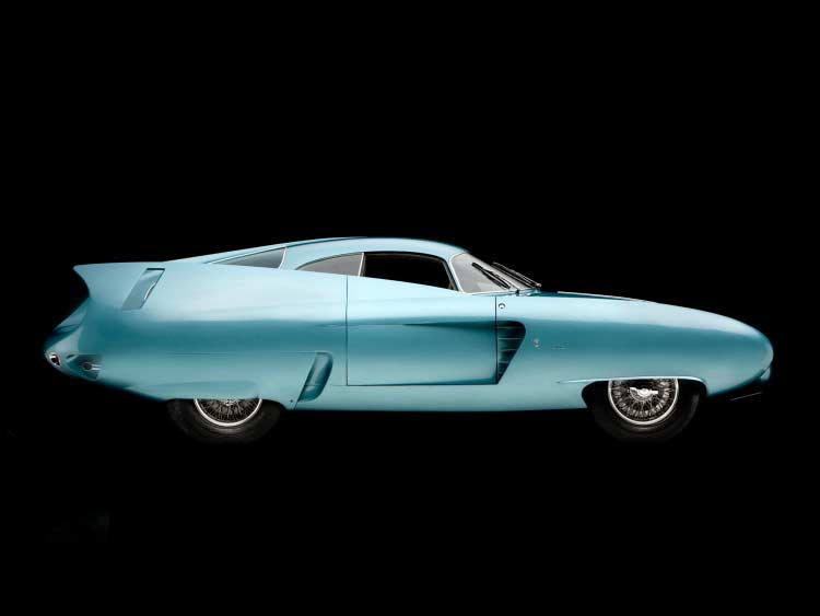 Photograph of blue Alfa Romeo BAT-7