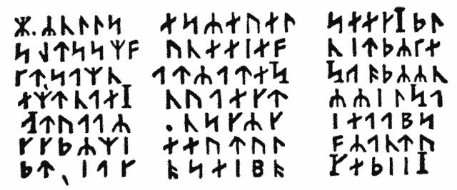 Diagram of a series of runes