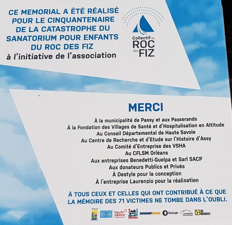 Un Memorial Pour Les Victimes De La Catastrophe Du Roc Des Fiz