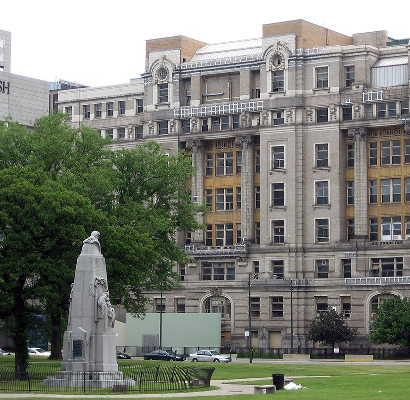 The building of the county hospital