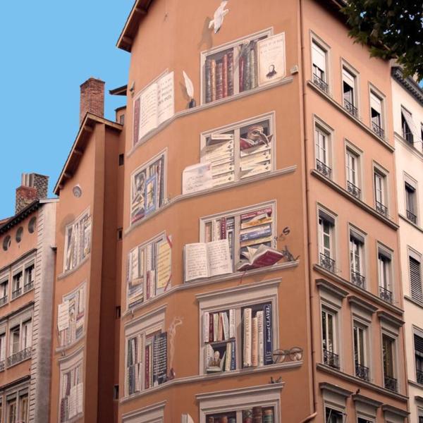 Fresque La Bibliotheque de la Cite