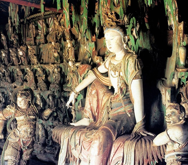 Shuanglin Temple Coloured Sculptures Art Gallery