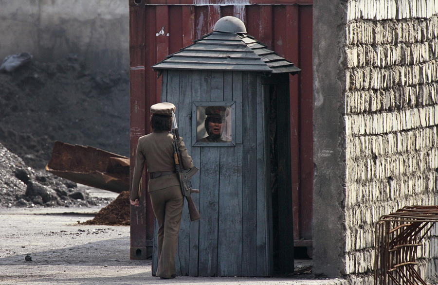 North Korean border at Dandong