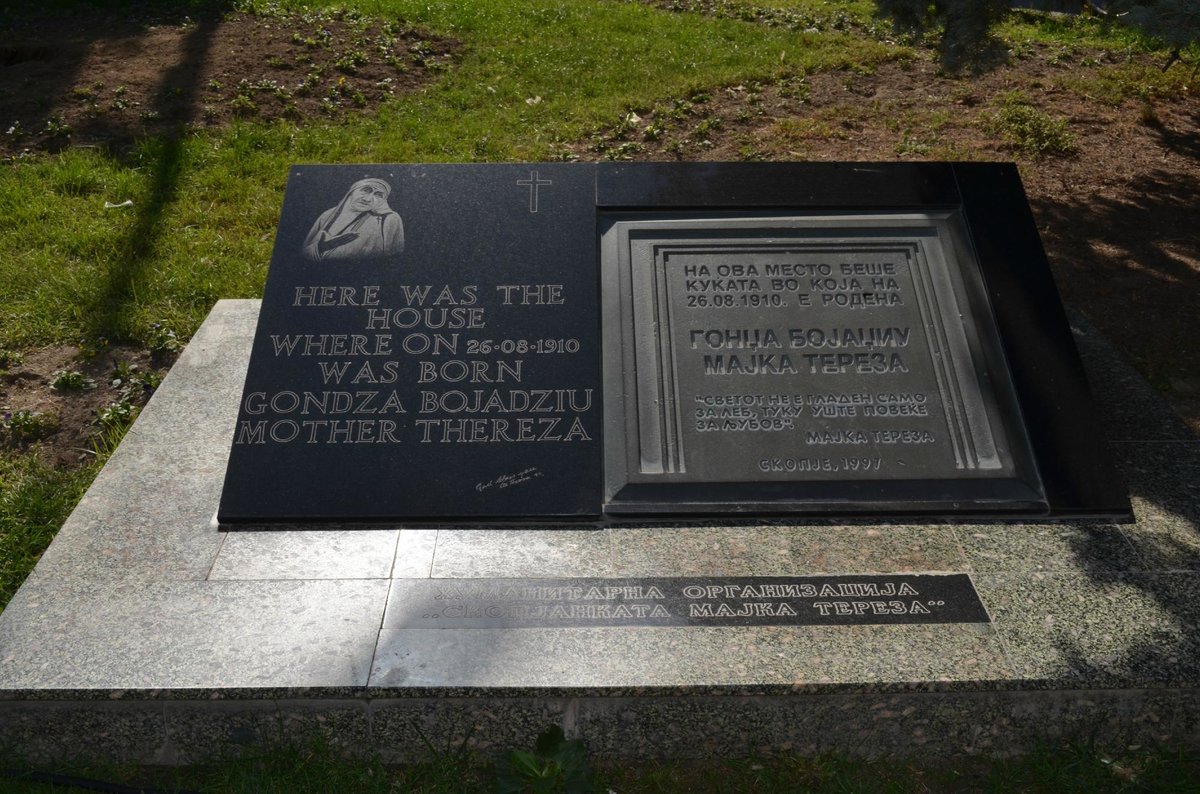 Memorial plaque of Mother Teresa's birth house