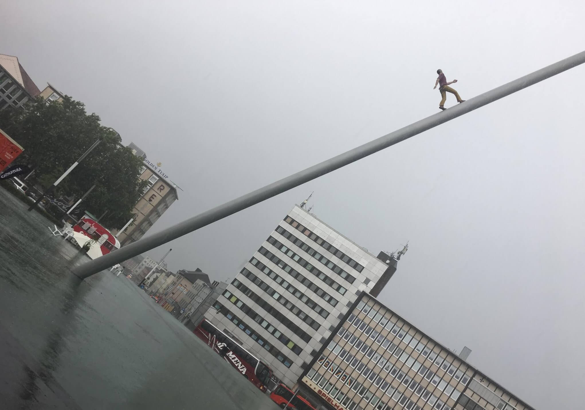 Man walking to the sky