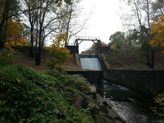 The Bridge With Dam Outlet On River Strelka
