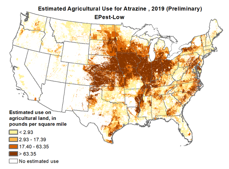 Estimated atrazine use