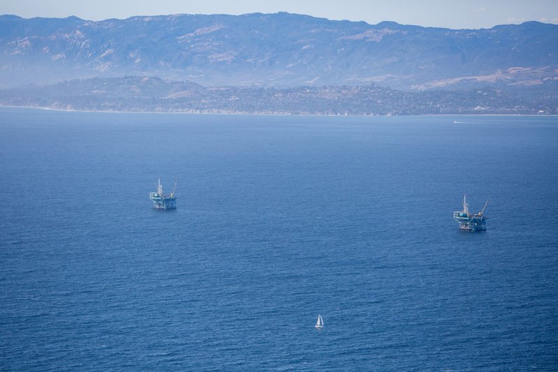 Offshore oil rigs near Santa Barbara, California