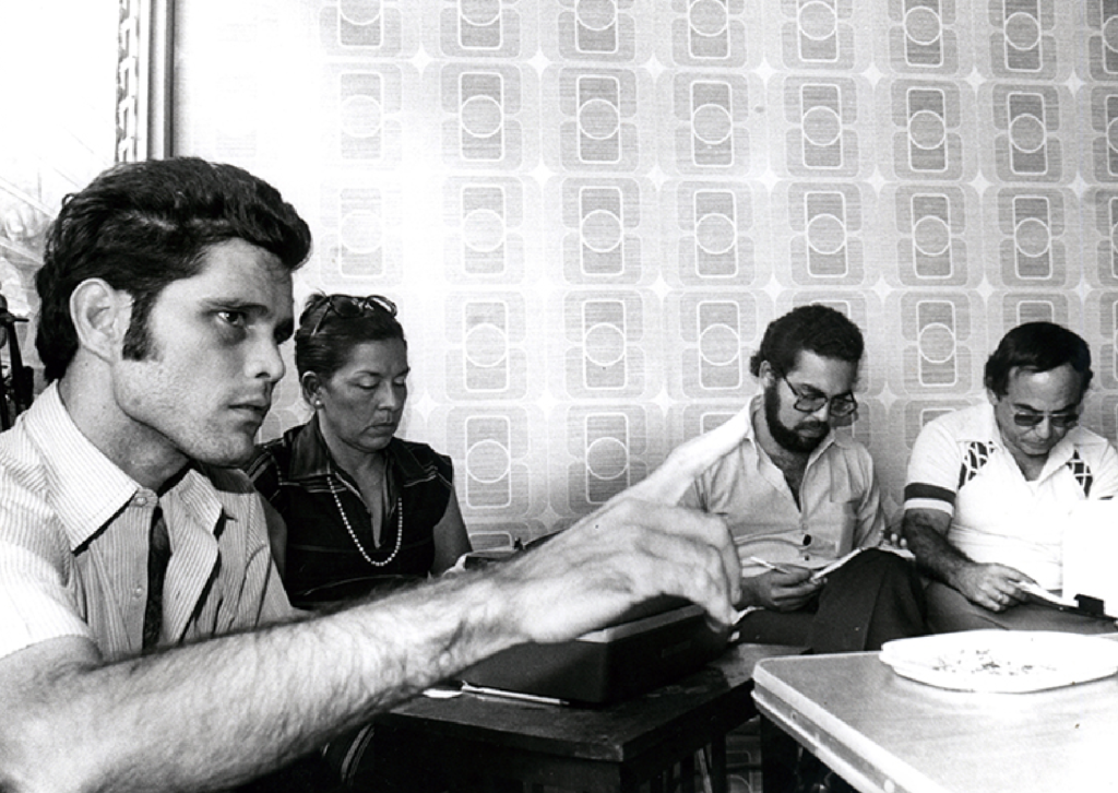 Silvio Peña Rivas, involucrado en el asesinato de Pedro Joaquín Chamorro Cardenal, declarando en un juicio en 1978. LA PRENSA/ ARCHIVO