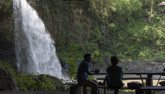 Vista desde la cueva que está detrás de la Cascada Blanca en Matagalpa. LA PRENSA/ ÓSCAR NAVARRETE