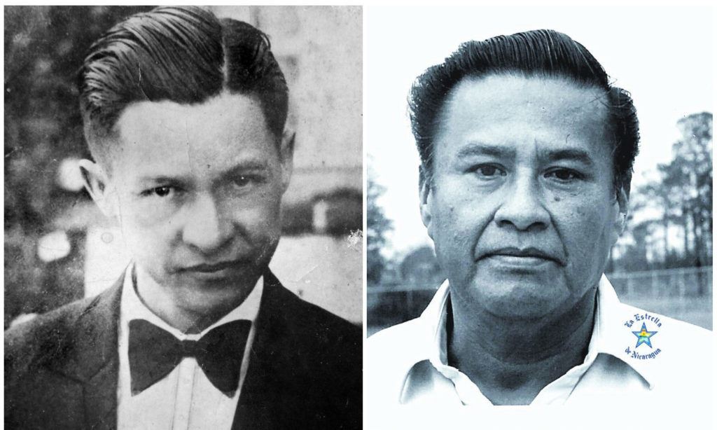 Fotografías de Augusto C. Sandino (izquierda) y de Arístides Pavón, su nieto que trabajó para Anastasio Somoza. LA PRENSA / Cortesía: Nicolás López Maltez.