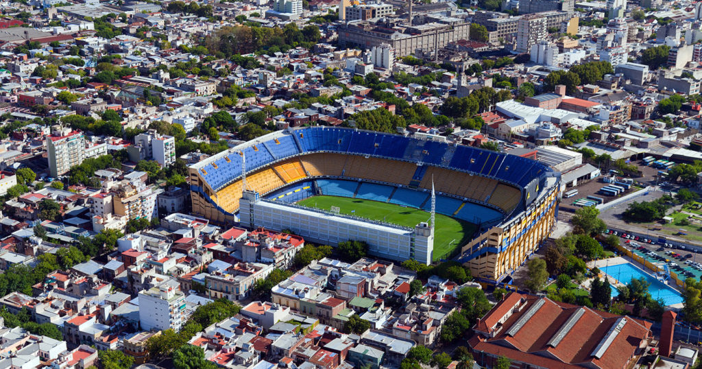 Vista aérea de La Bombonera, estadio del Boca Juniors. LA PRENSA / Thinkstock