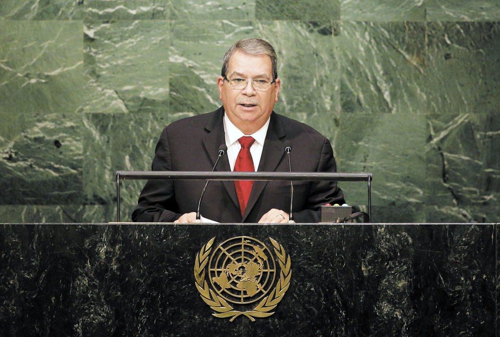 Moisés Omar Halleslevens durante su discurso en la Asamblea General de la ONU en 2015. FOTO: LA PRENSA/ AP/ ARCHIVO