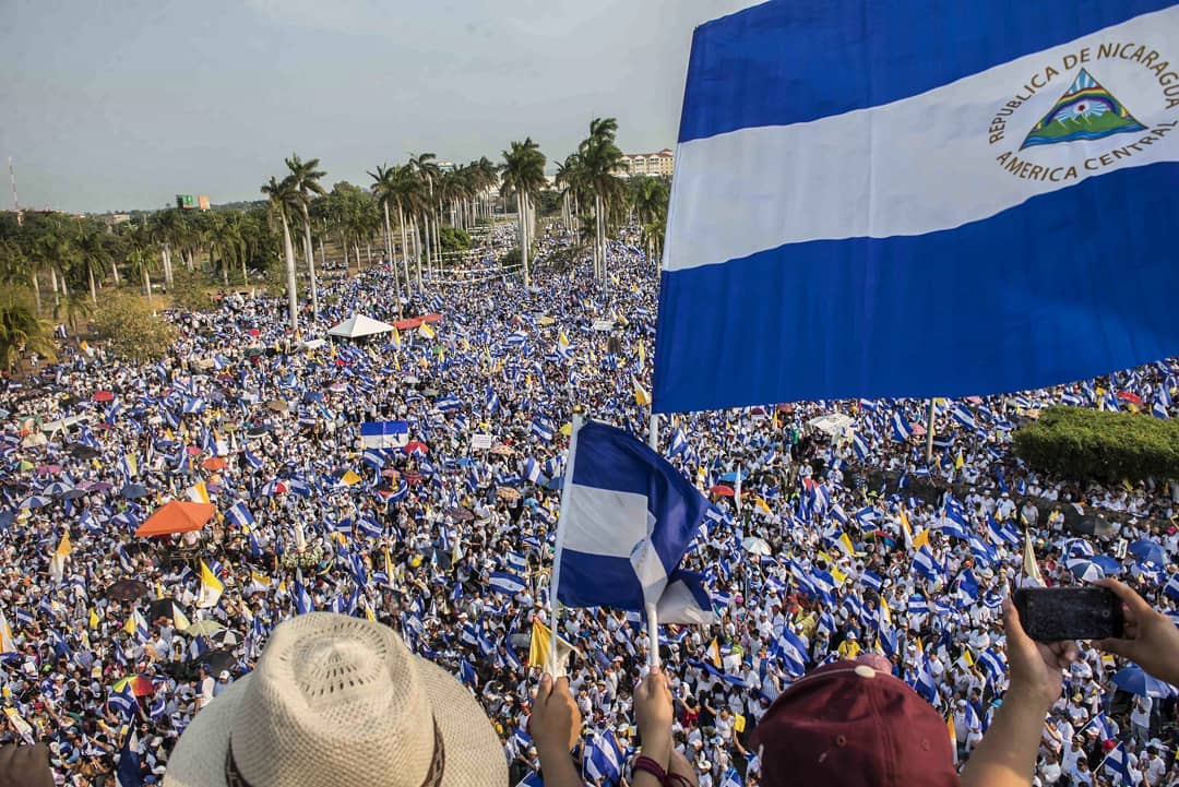 Decenas de miles de nicaragüenses marcharon por una Nicaragua diferente este sábado 28 de abril. LA PRENSA / Óscar Navarrete