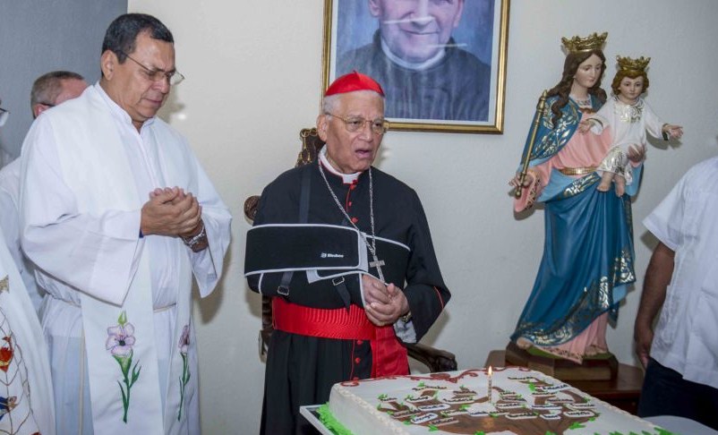 El Cardenal Miguel Obando y Bravo celebró a inicios de año su cumpleaños 90 con una misa que se celebró en el auditorio María Auxiliadora en la universidad UNICA. Ya se le veía mal de salud. LA PRENSA/CARLOS VALLE