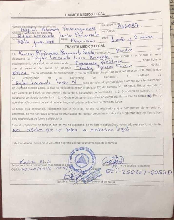 Esta sería la supuesta acta original del Hospital Alemán. LA PRENSA / Tomada de redes sociales.
