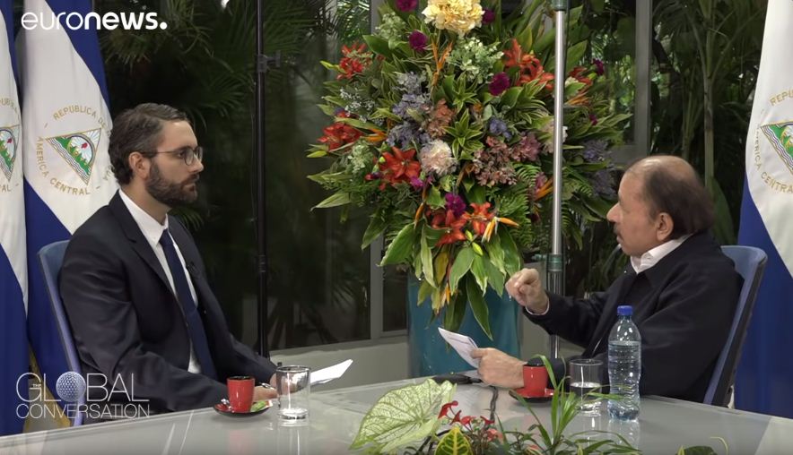 El periodista Óscar Valero de Euronews reveló que fue el régimen de Daniel Ortega el que contactó a la cadena de televisión para ofrecer la entrevista. LA PRENSA/ CAPTURA