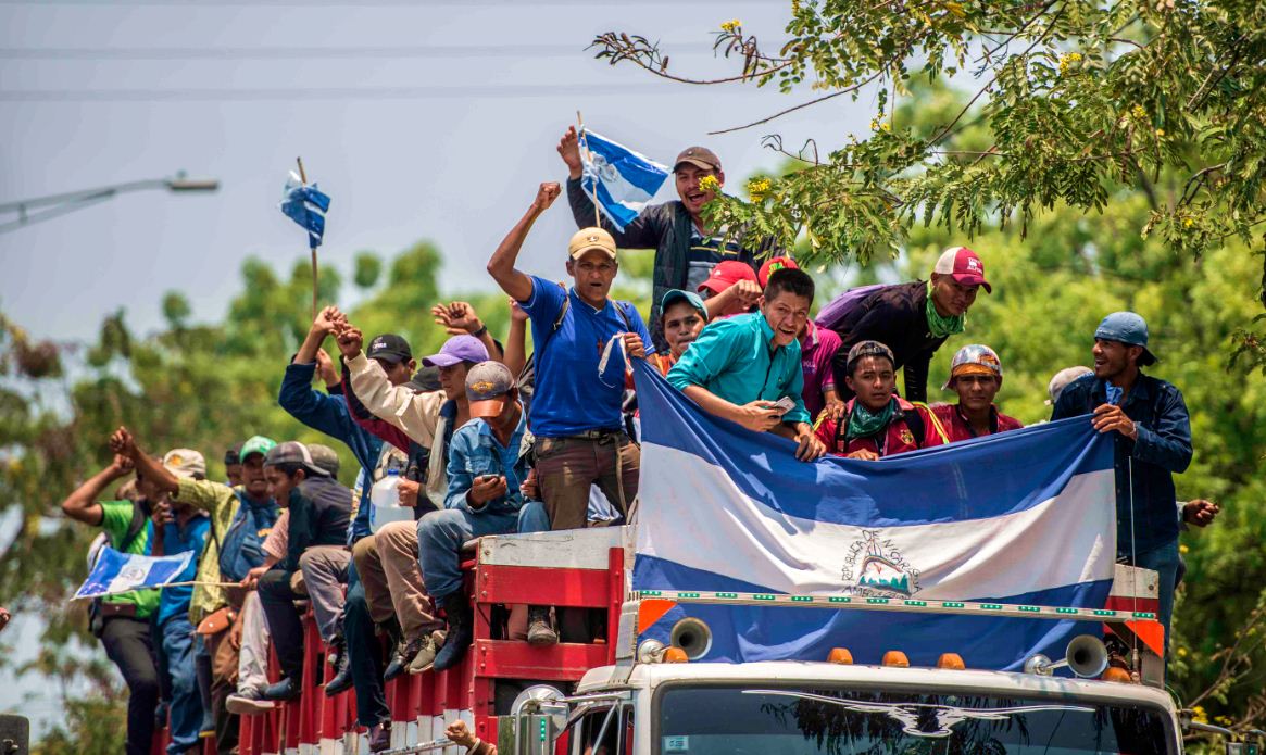 Campesinos del movimiento anticanal han participado en al menos dos marchas nacionales en Managua. LA PRENSA/ ÓSCAR NAVARRETE