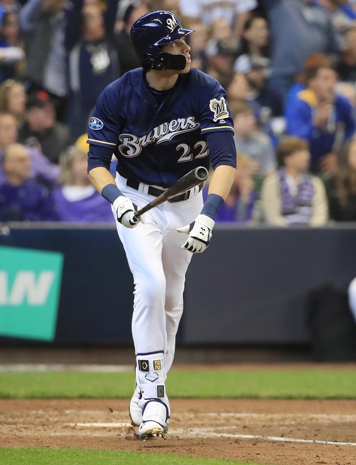 Christian Yelich, que se unió este año a los Cerveceros de Milwaukee proveniente de los Marlins de Miami, fue uno de los mejores bateadores de la temporada regular. LA PRENSA/EFE/Tannen Maury