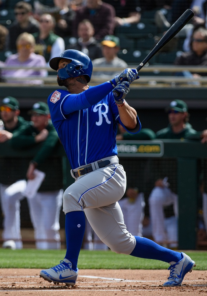 Cheslor Cuthbert disparó su primer hit y empujó dos carreras en Spring Training 2019, con los Royals de Kansas City en Arizona. LA PRENSA/Jennifer Stewart/Getty Images/AFP