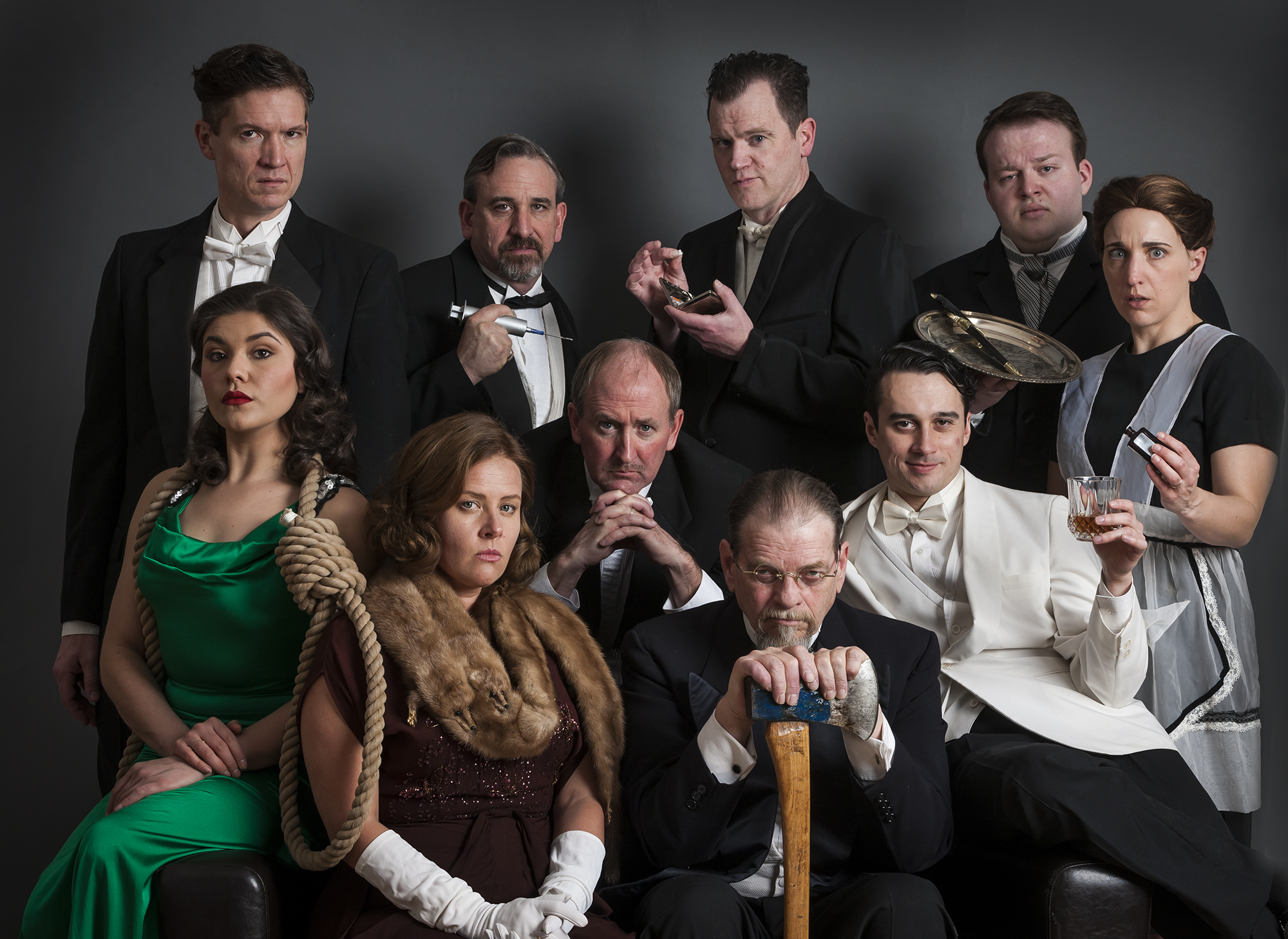 Cast of OpenStage's 'And Then There Were None'. Photo Courtesy of Joe Coca Photography