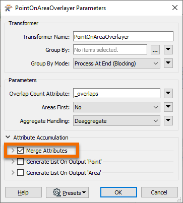 Setting PointOnAreaOverlayer parameters