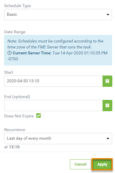 Setting a Schedule