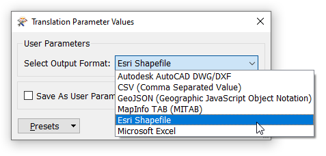 Viewing the restricted list of formats