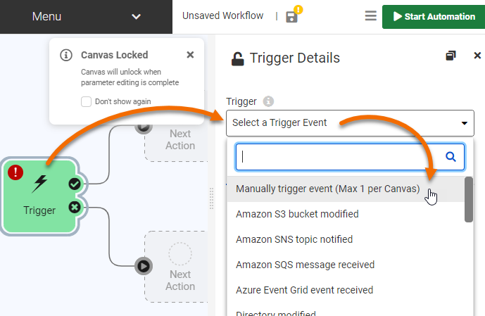 Configuring Trigger Details