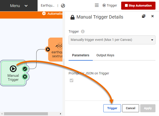 Manual Trigger in action
