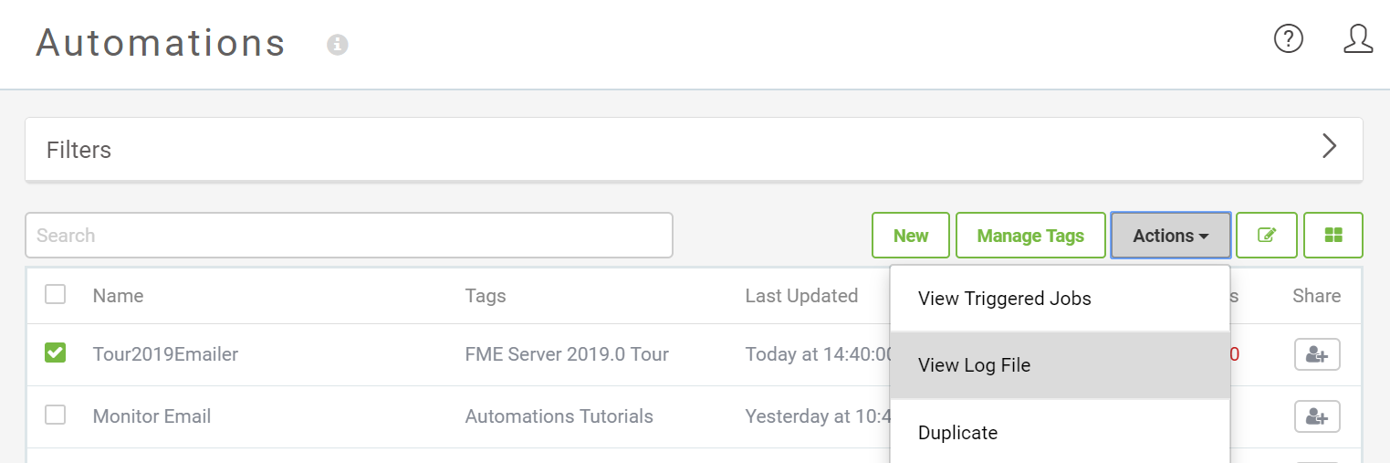 View Log File