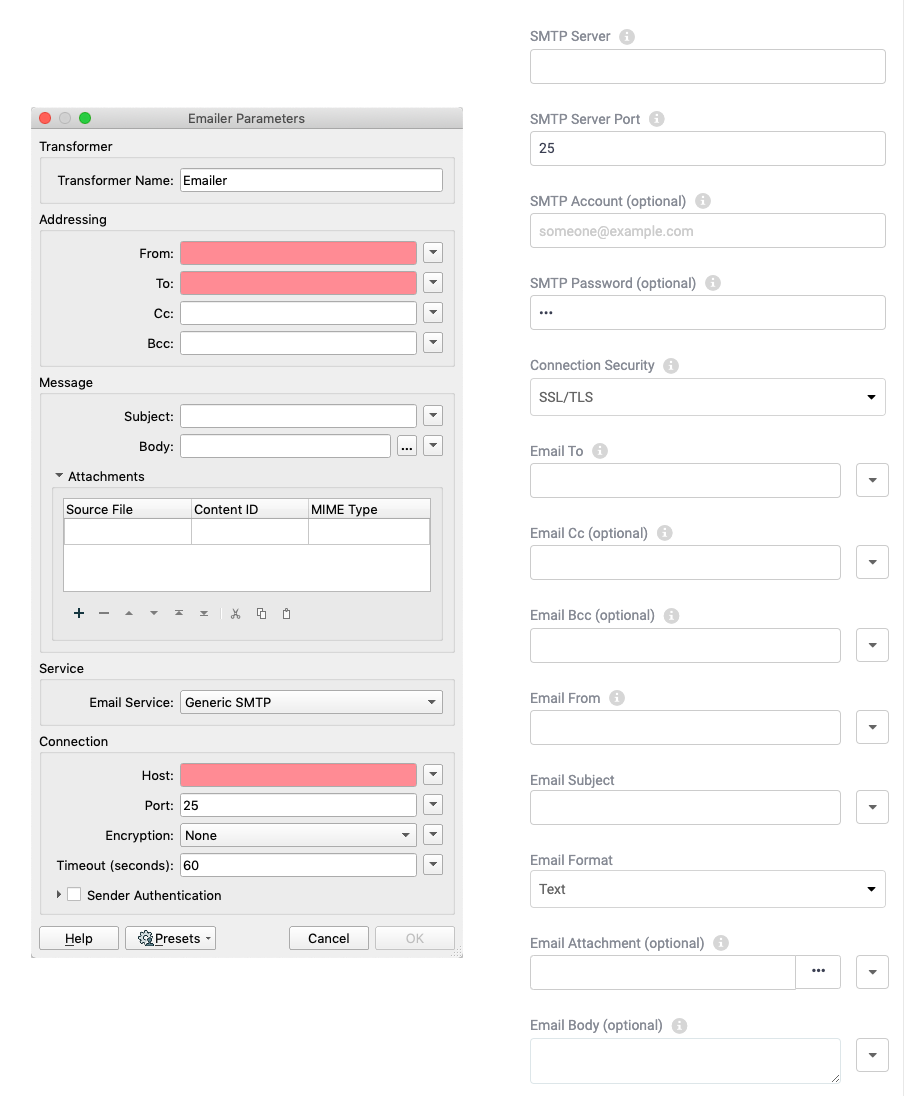 Emailer transformer vs FME Server email